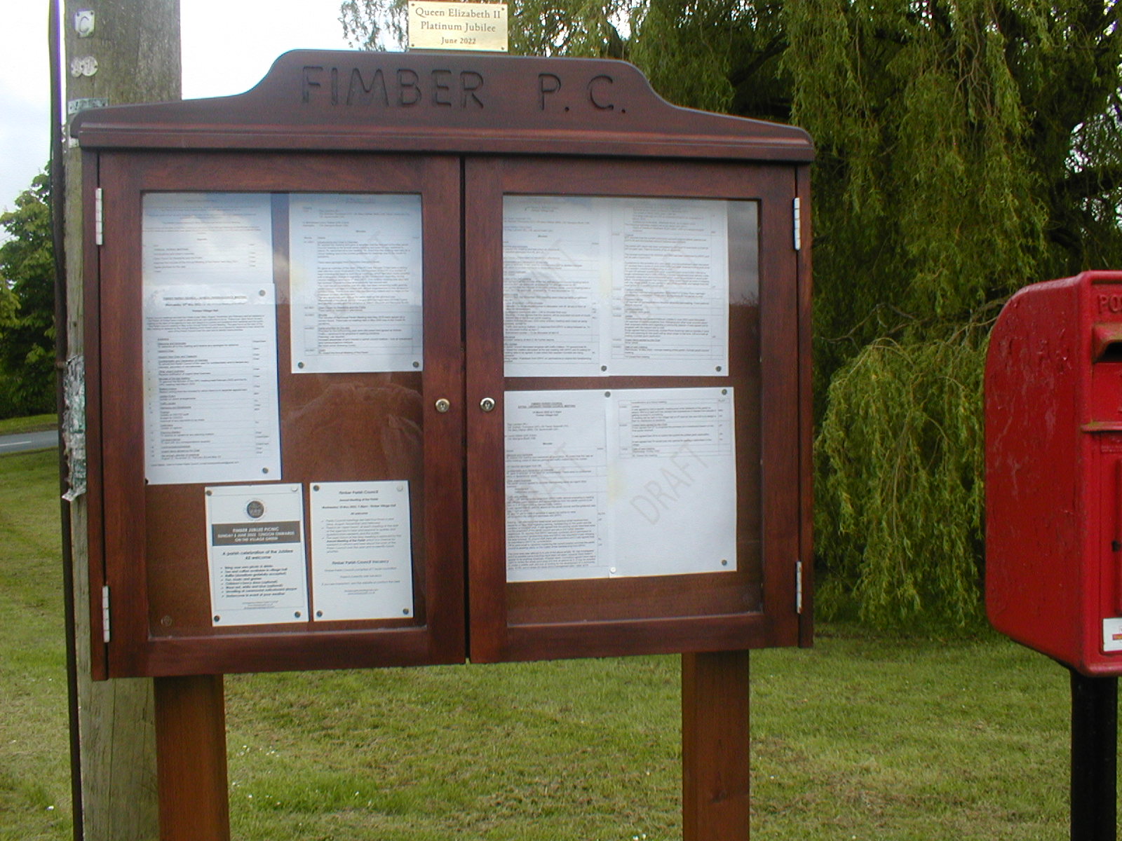 Jubilee Village Noticeboard